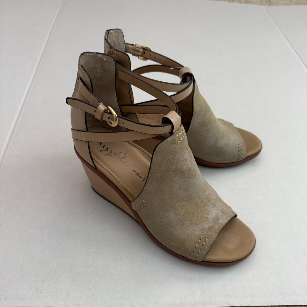 Leather wedge sandal by Naked Feet